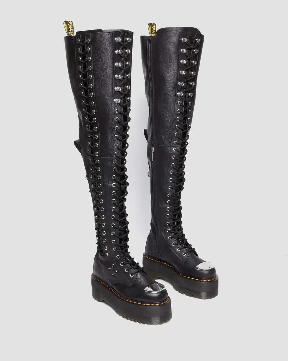 DR MARTENS WOMEN'S 6 VIRGINIA LEATHER 28-EYE EXTREME MAX THIGH HIGH BOOTS NWOB